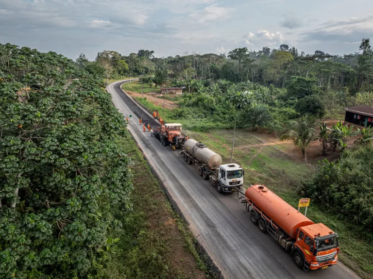 Illustration of Gabon (2024) - Pavement recycling in place on the Transgabonaise railway line